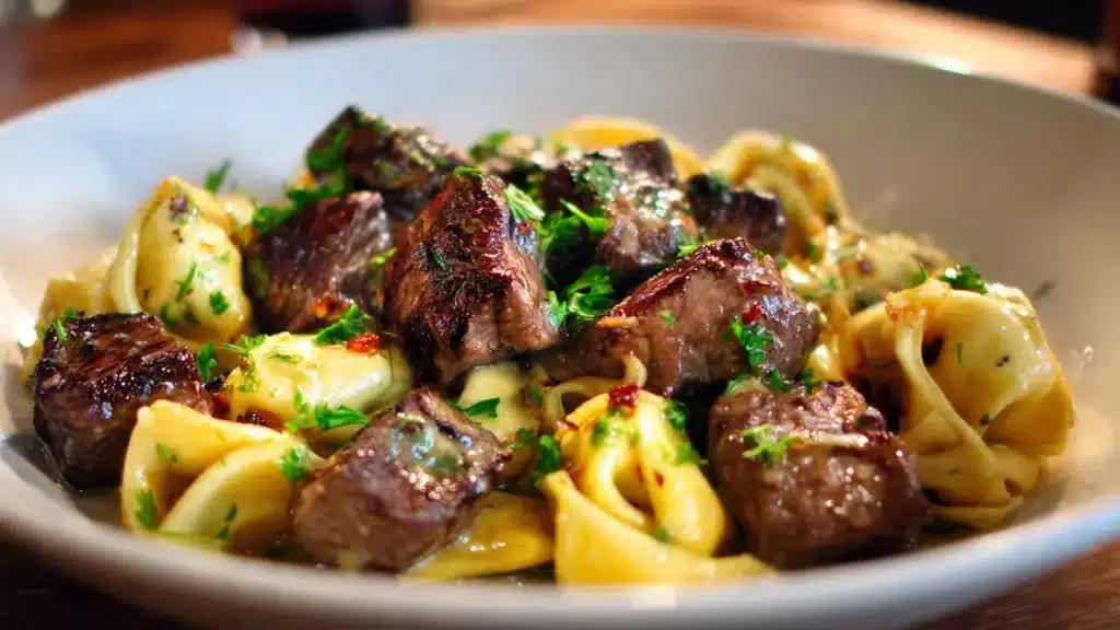 Cracked Garlic Steak Tortellini in Creamhouse Sauce Bliss