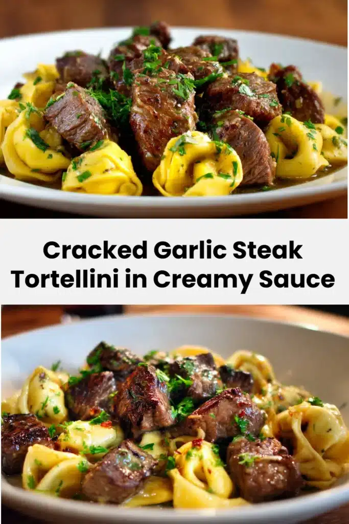 Cracked Garlic Steak Tortellini in Creamy Sauce