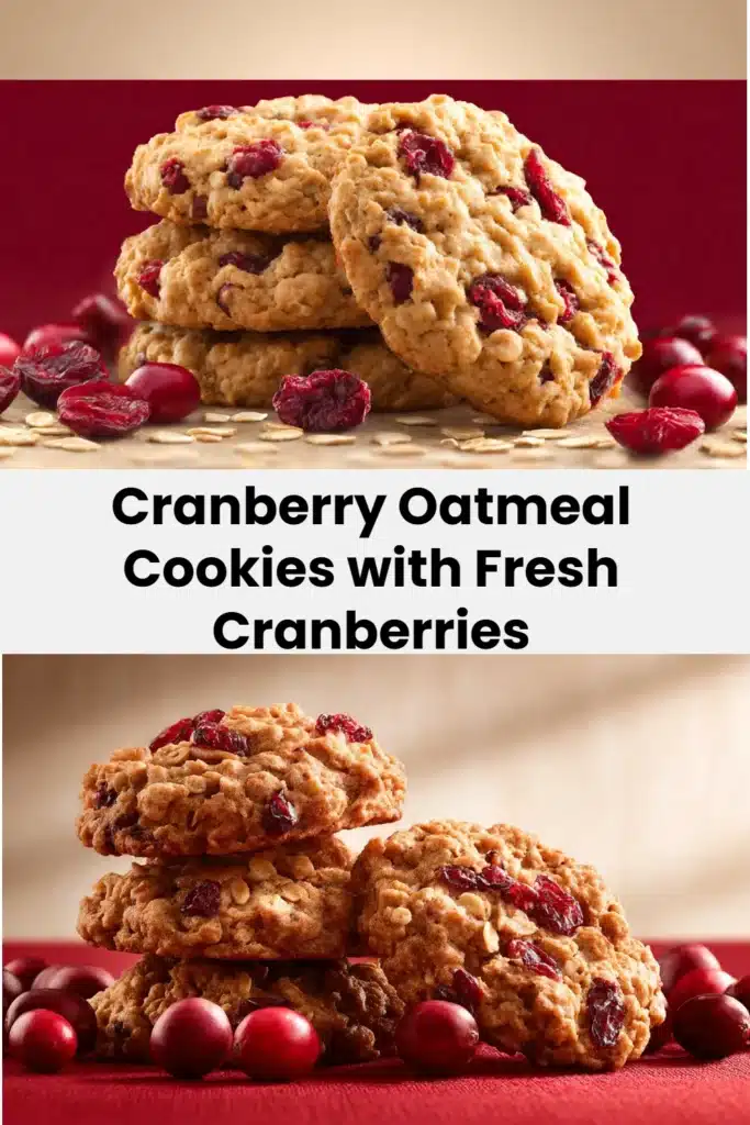 Cranberry Oatmeal Cookies with Fresh Cranberries