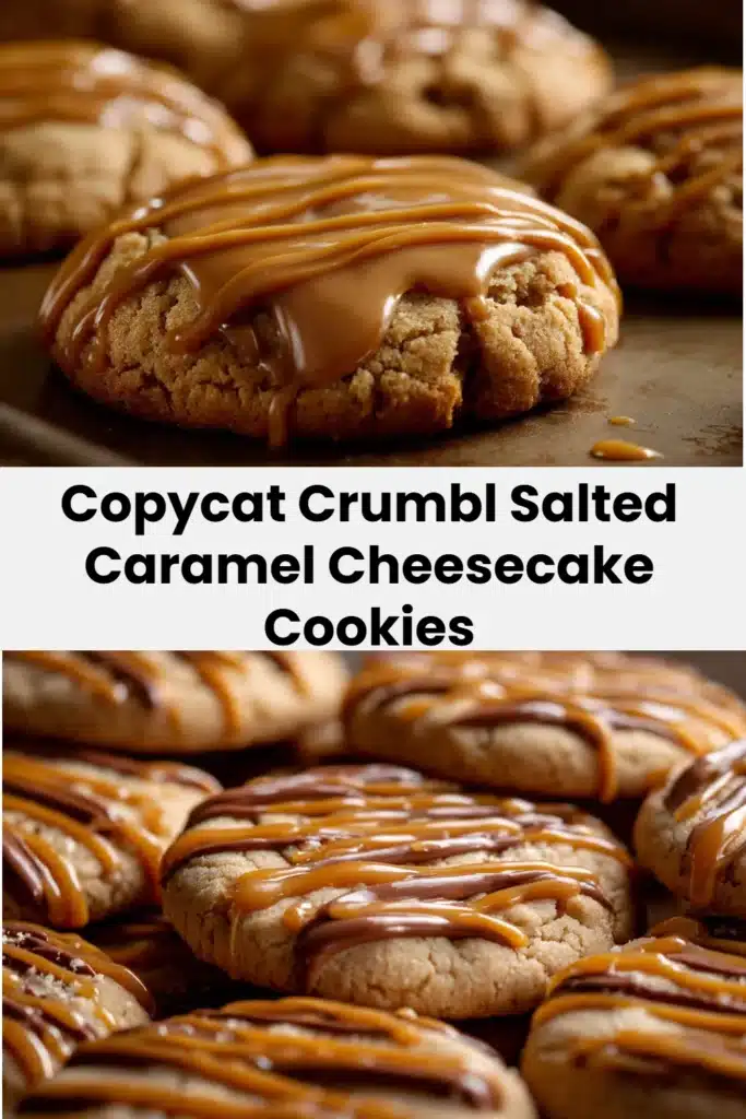 Copycat Crumbl Salted Caramel Cheesecake Cookies