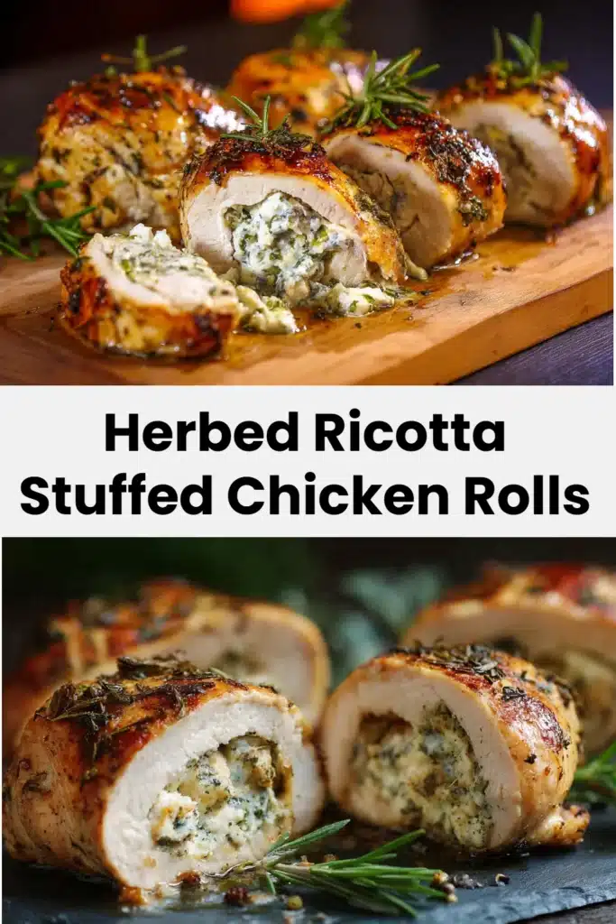 Herbed Ricotta Stuffed Chicken Rolls