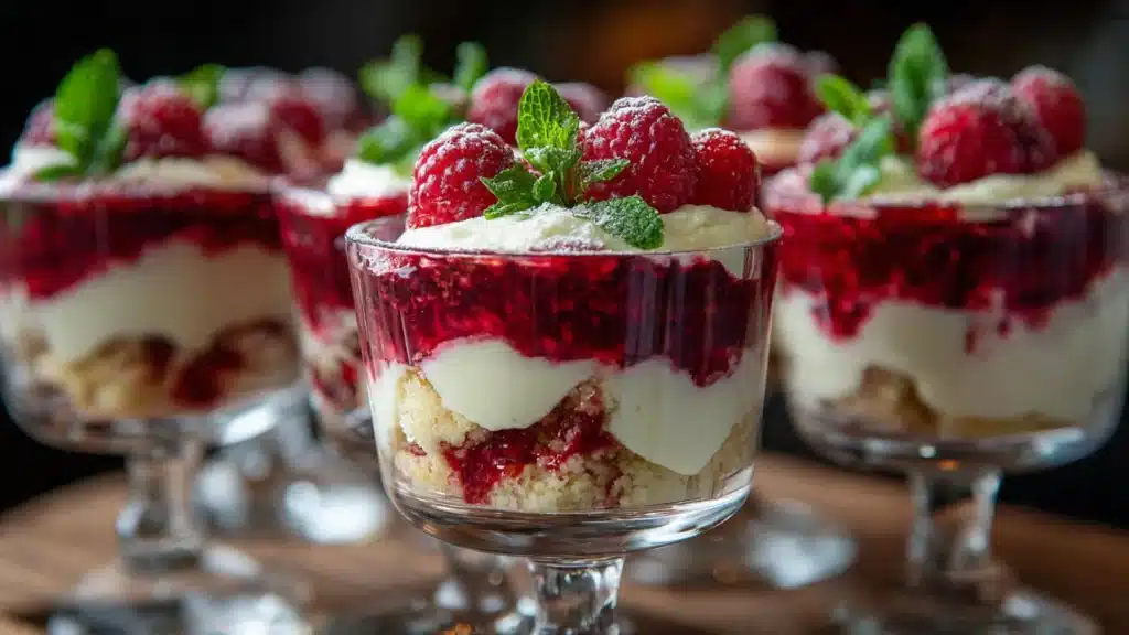 Mini Trifles with Fresh Fruits and Cream