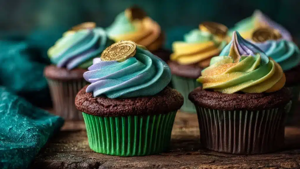 Rainbow Pot of Gold Cupcakes