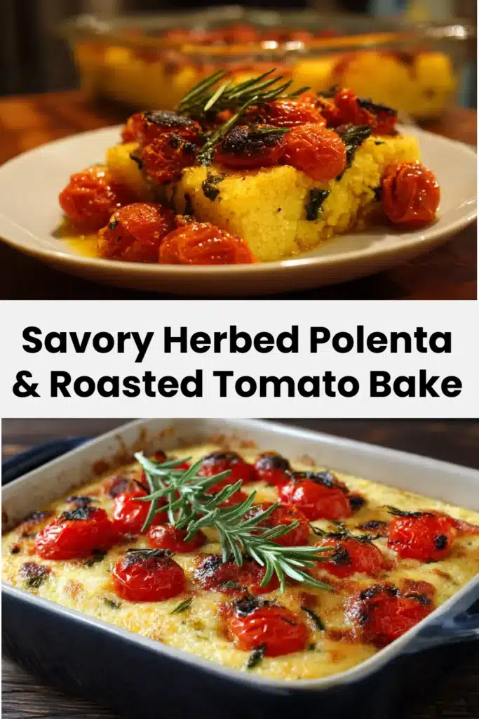 Savory Herbed Polenta & Roasted Tomato Bake