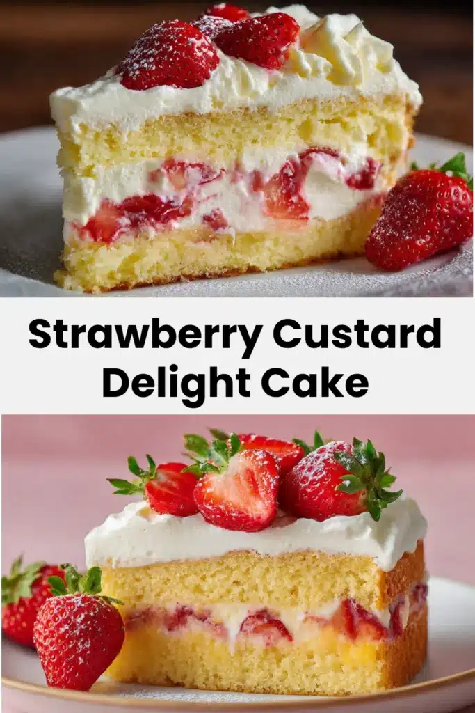 Strawberry Custard Delight Cake