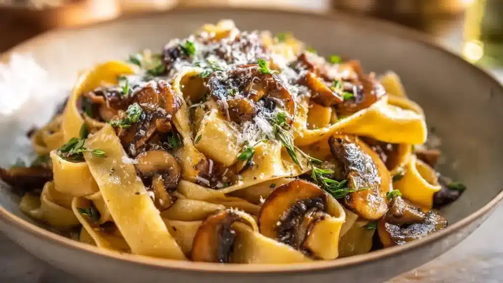 Easy Garlic Mushroom Pasta
