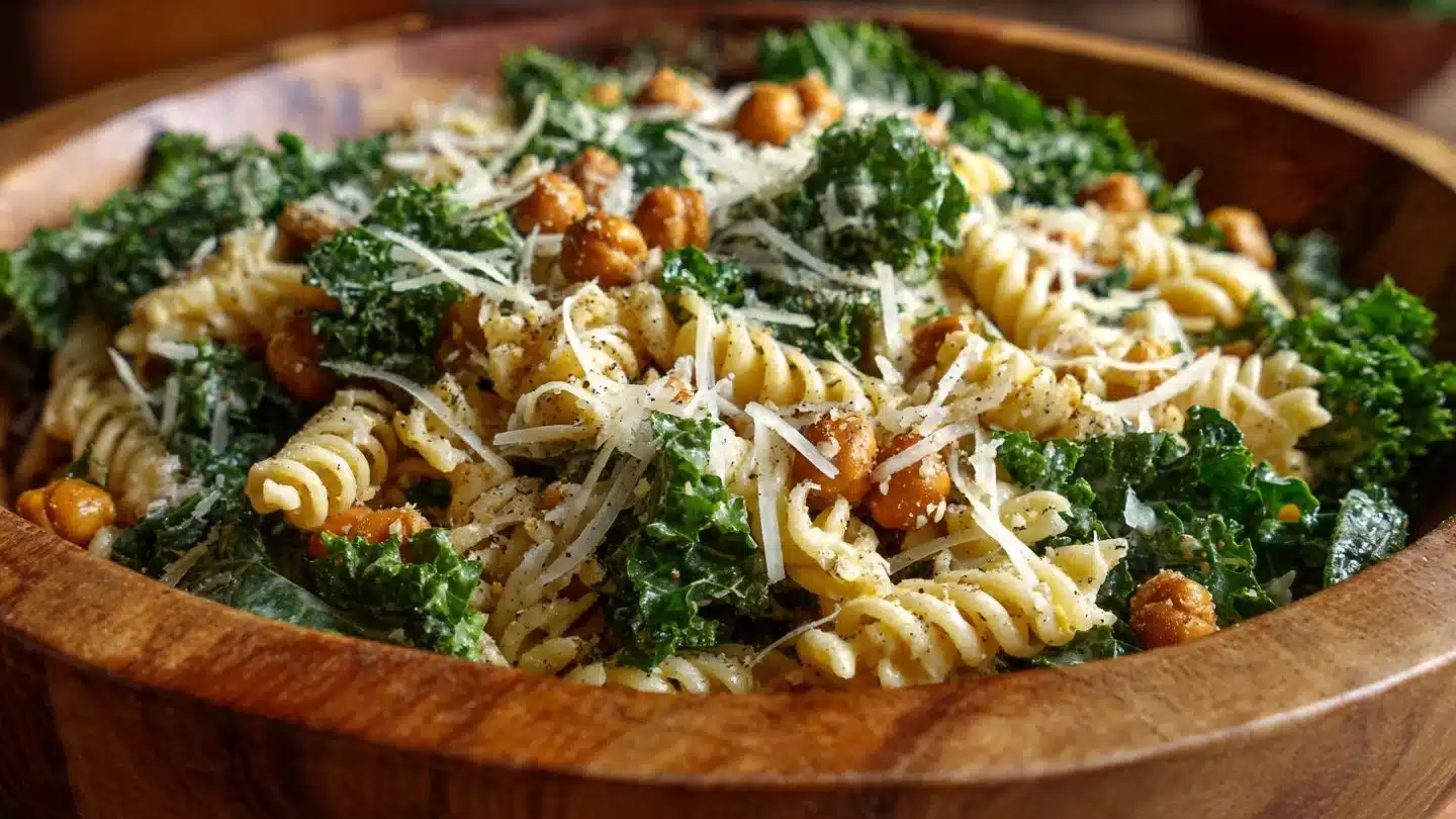 Kale Pasta Caesar Salad