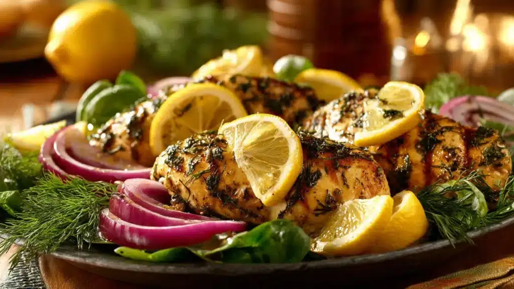 Mediterranean Lemon-Dill Chicken Bowls