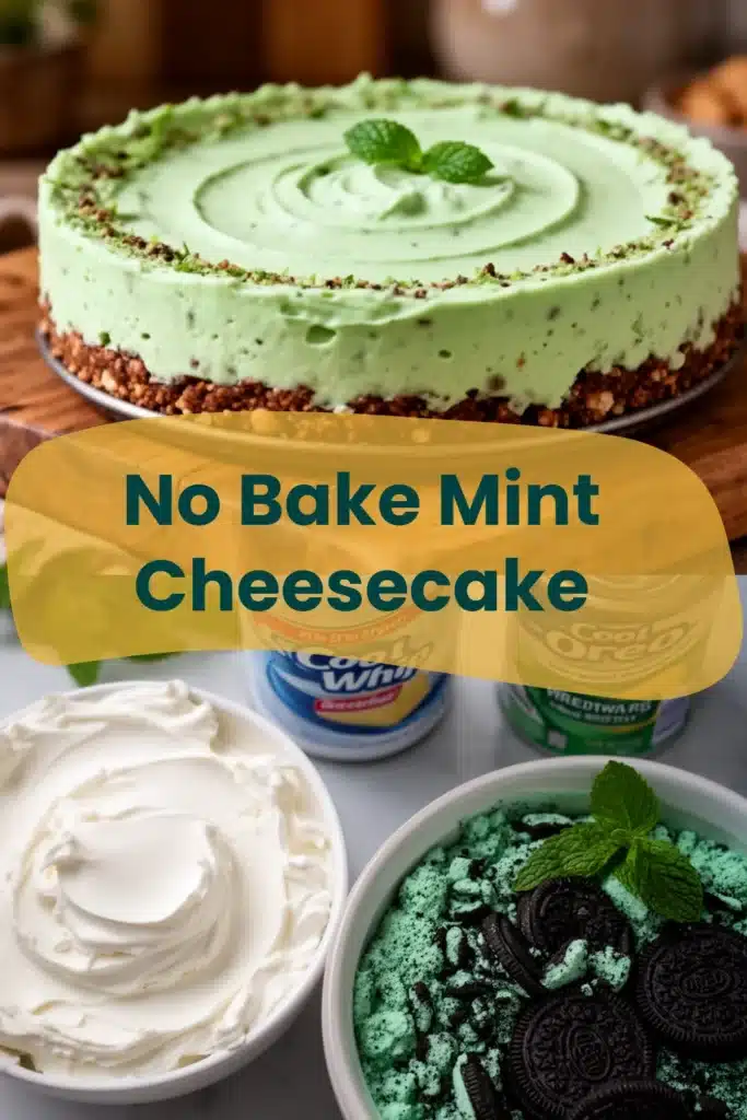 No Bake Mint Cheesecake