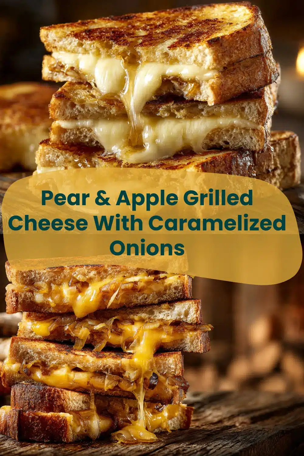 Pear & Apple Grilled Cheese With Caramelized Onions