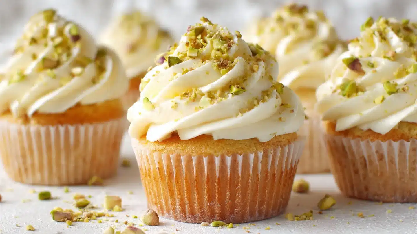 Heavenly Pistachio Cupcakes with Vanilla Buttercream Bliss