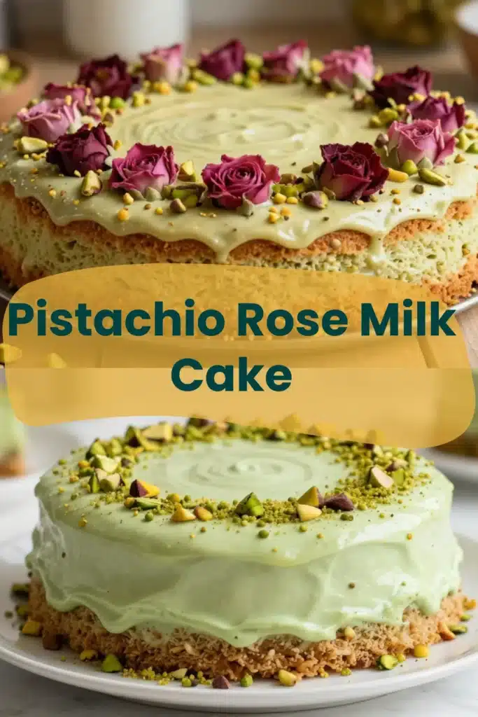 Pistachio Rose Milk Cake
