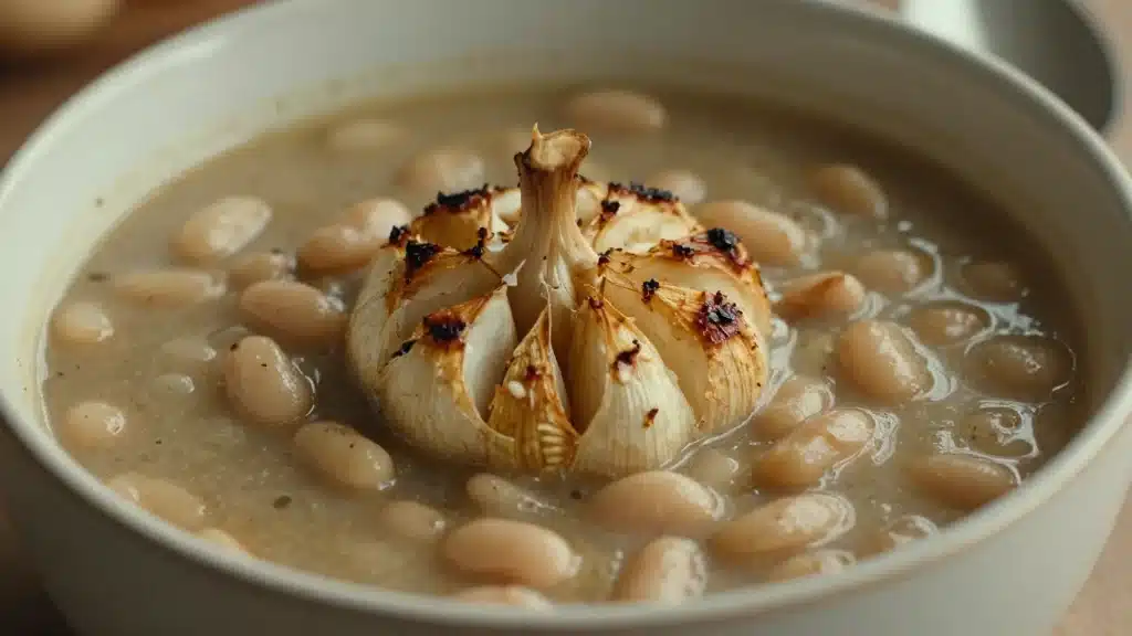 Roasted Garlic and White Bean Soup