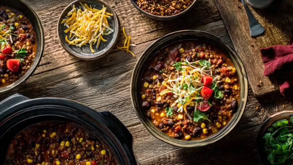 Slow Cooker Lentil Taco Chili