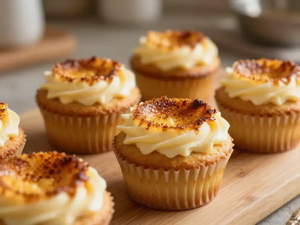 Vanilla Bean Crème Brûlée Cheesecake Cupcakes