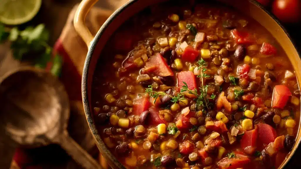 Vegan Lentil Tortilla Soup