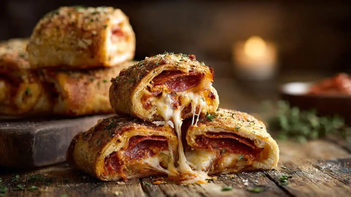 High Protein Pepperoni Pizza Rolls