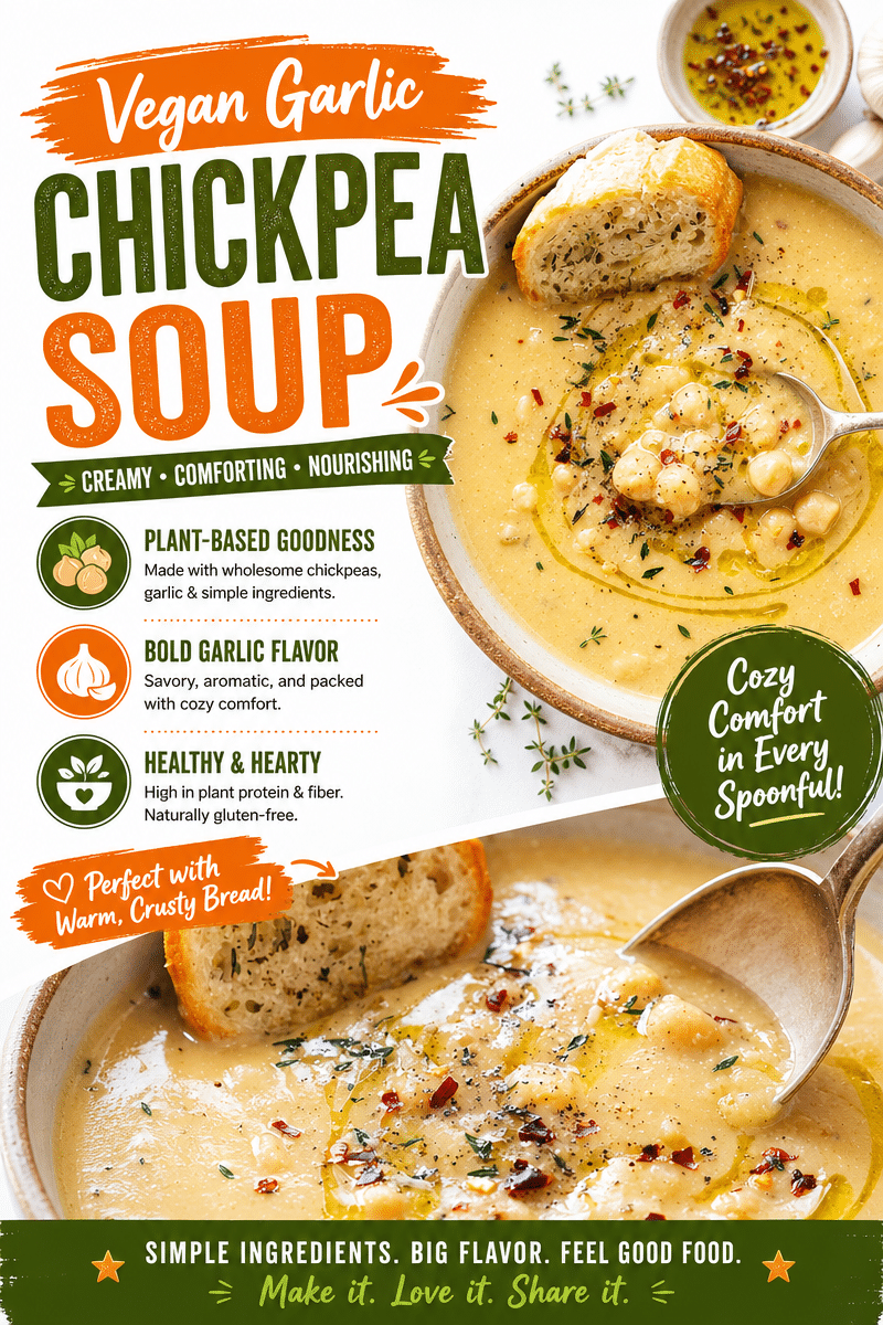 Vegan Garlic Chickpea Soup